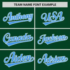 Green Powder Blue-White Raglan V-Neck Hockey Jersey 3