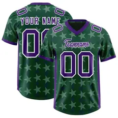 Green Purple All Star Graffiti Pattern Football Jersey