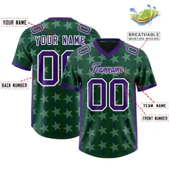 Green Purple All Star Graffiti Pattern Football Jersey 2