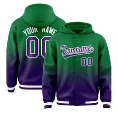 Green Purple Gradient Letterman Varsity Jacket Hoodie 1