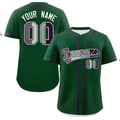 Green Purple White Pride Month Baseball Jersey
