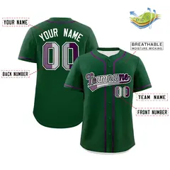 Green Purple White Pride Month Baseball Jersey 2