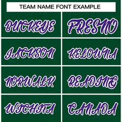 Green Purple-White Raglan Varsity Full-Snap Letterman Jacket 3