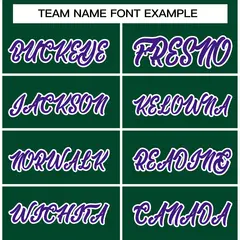 Green Purple-White Raglan Varsity Full-Snap Letterman Jacket 5