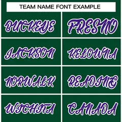 Green Purple-White Raglan Varsity Full-Snap Letterman Jacket 5
