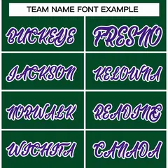 Green Purple-White Varsity Full-Snap Letterman Jacket 3