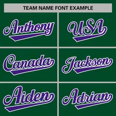 Green Purple-White Varsity Full-Snap Letterman Jacket 3