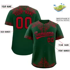 Green Red Baroque Style Baseball Jersey 2
