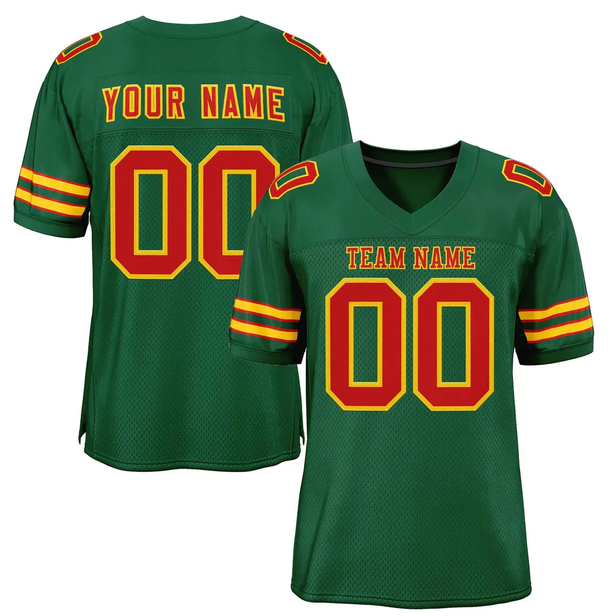 Green Red-Gold Classic Style Football Jersey