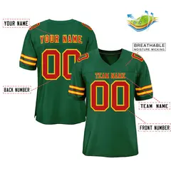 Green Red-Gold Classic Style Football Jersey 2