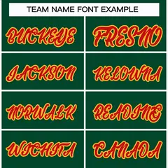 Green Red-Gold Classic Style Hockey Jersey 3