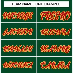 Green Red-Gold Classic Varsity Full-Snap Letterman Jacket 3