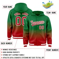 Green Red Gradient Letterman Varsity Jacket Hoodie 4