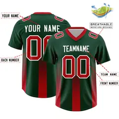 Green Red Gradient Vertical Width Stripe Football Jersey 2