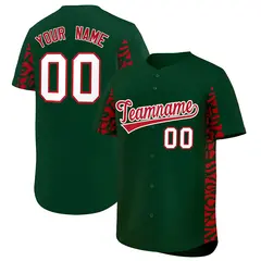Green Red Leopard Graffiti Side Design Baseball Jersey 1