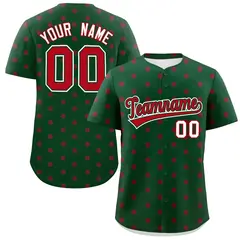 Green Red Polka Dot Graffiti Authentic Baseball Jersey 1