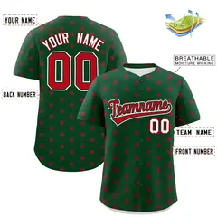 Green Red Polka Dot Graffiti Authentic Baseball Jersey 2