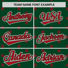Green Red Polka Dot Graffiti Authentic Baseball Jersey 3