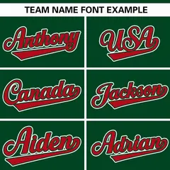 Green Red Raglan Gradient Thick Stripe Baseball Jersey 3