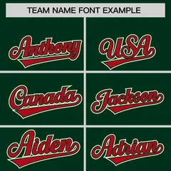 Green Red Raglan Lace-Up Neck Hockey Hoodie Jersey 3