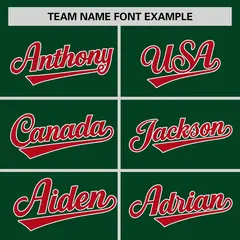 Green Red Raglan Sleeves Authentic Baseball Jersey 3