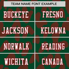 Green Red Raglan Sleeves Camo Authentic Football Jersey 3