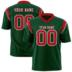 Green Red Shoulder Cut Two-Tone Flag Football Jersey 1