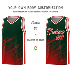 Green Red Splash Breathable Mesh Basketball Kit 3