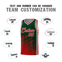 Green Red Splash Breathable Mesh Basketball Kit 4