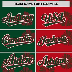 Green Red Split Flower Graffiti Authentic Baseball Jersey 3