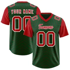 Green Red Star Pattern Raglan Sleeves Football Jersey 1