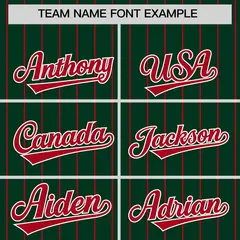 Green Red Stripe Raglan Sleeves Fashion Baseball Jersey 3