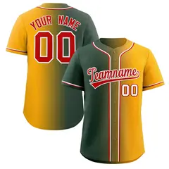 Green Red-White Gradient Fashion Authentic Baseball Jersey