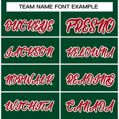 Green Red White Raglan Varsity Full-Snap Letterman Jacket 3