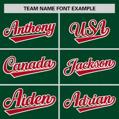 Green Red-White Stripe Raglan Baseball Jersey 3