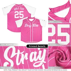 Green Red-White Stripe Raglan Baseball Jersey 5