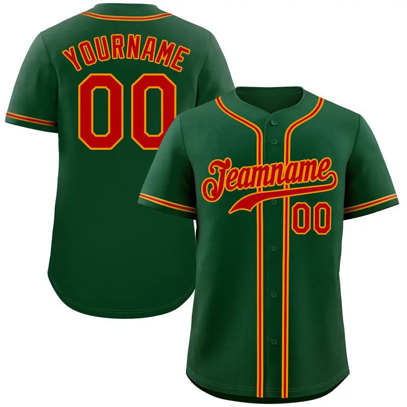 Green Red-Yellow Authentic Classic Baseball Jersey