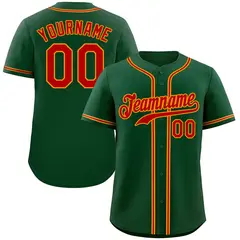 Green Red-Yellow Authentic Classic Baseball Jersey 1