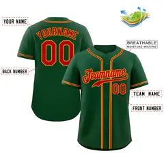 Green Red-Yellow Authentic Classic Baseball Jersey 2