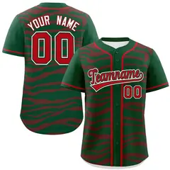 Green Red Zebra Graffiti Authentic Baseball Jersey 1