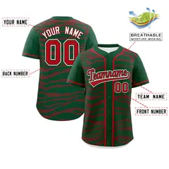 Green Red Zebra Graffiti Authentic Baseball Jersey 2