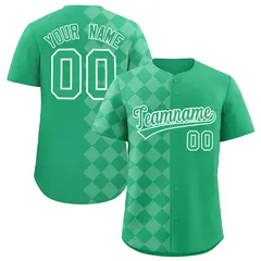 Green Rhombus Design Authentic Baseball Jersey