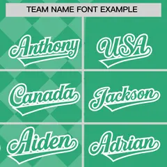 Green Rhombus Design Authentic Baseball Jersey 3