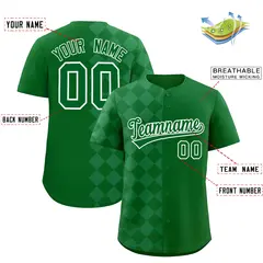 Green Rhombus Design Authentic Baseball Jersey 2