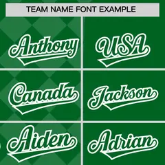 Green Rhombus Design Authentic Baseball Jersey 3