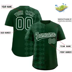 Green Rhombus Design Authentic Baseball Jersey 2