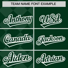 Green Rhombus Design Authentic Baseball Jersey 3