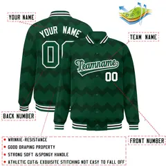Green Ripple Color Block Varsity Letterman Jacket 2