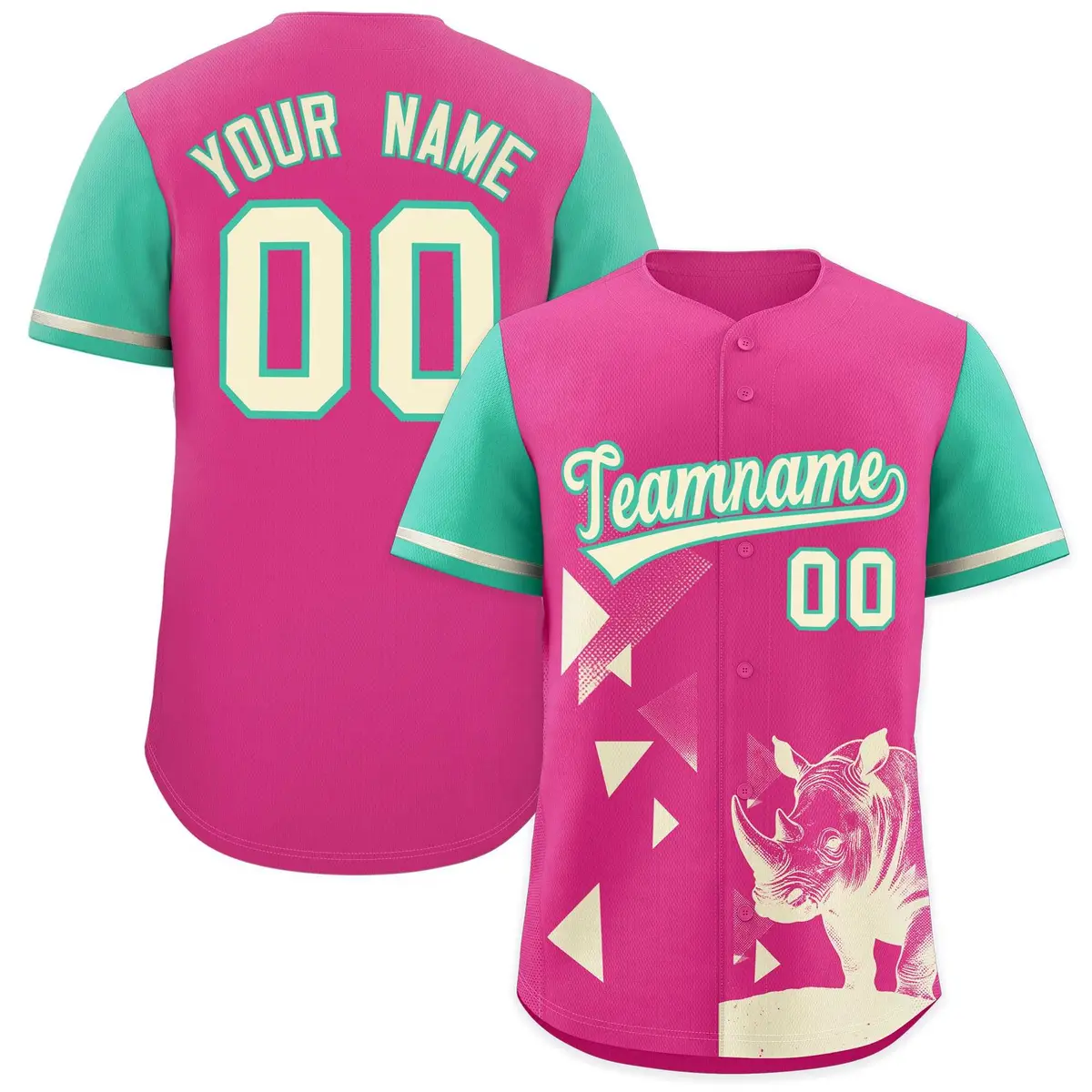 Green Rose Red Raptor Series Raglan Baseball Jersey