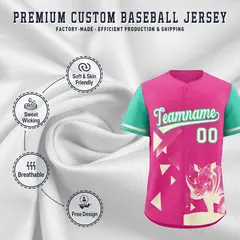 Green Rose Red Raptor Series Raglan Baseball Jersey 3